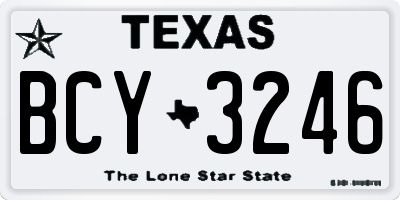 TX license plate BCY3246