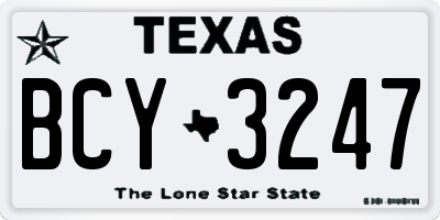TX license plate BCY3247