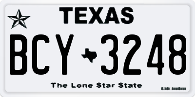 TX license plate BCY3248