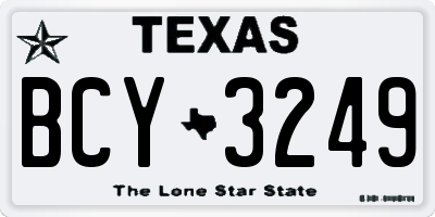 TX license plate BCY3249