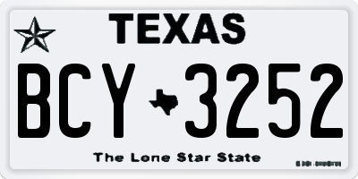 TX license plate BCY3252