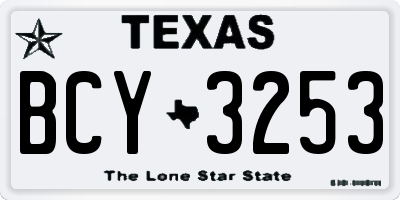 TX license plate BCY3253