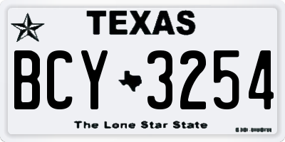 TX license plate BCY3254