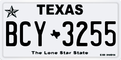 TX license plate BCY3255