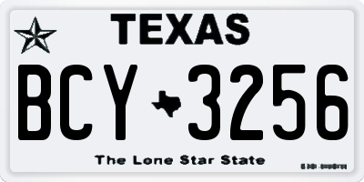 TX license plate BCY3256