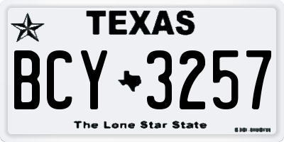 TX license plate BCY3257
