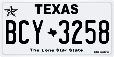 TX license plate BCY3258