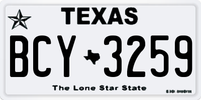 TX license plate BCY3259