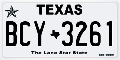 TX license plate BCY3261
