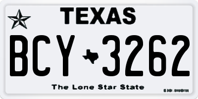 TX license plate BCY3262