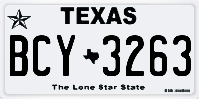 TX license plate BCY3263