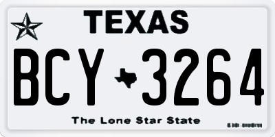 TX license plate BCY3264