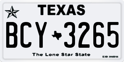 TX license plate BCY3265