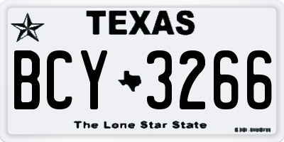 TX license plate BCY3266