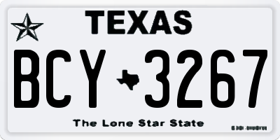 TX license plate BCY3267