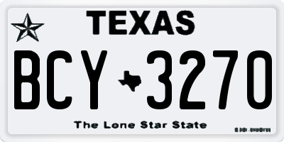TX license plate BCY3270