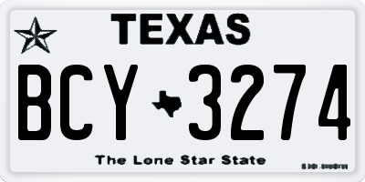 TX license plate BCY3274
