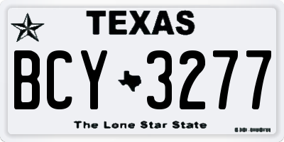 TX license plate BCY3277