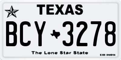 TX license plate BCY3278