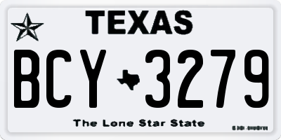 TX license plate BCY3279
