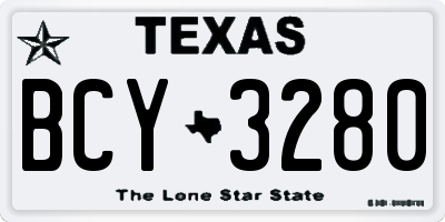 TX license plate BCY3280