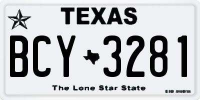 TX license plate BCY3281