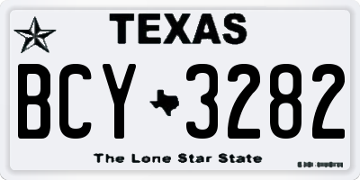 TX license plate BCY3282