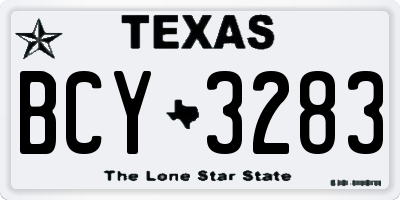 TX license plate BCY3283