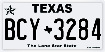 TX license plate BCY3284