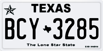 TX license plate BCY3285