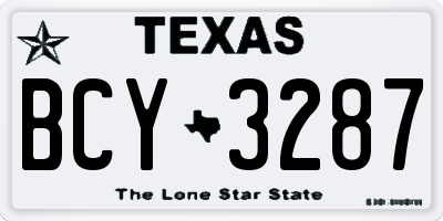 TX license plate BCY3287