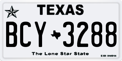 TX license plate BCY3288
