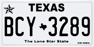 TX license plate BCY3289