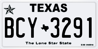 TX license plate BCY3291