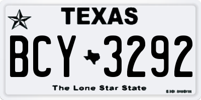 TX license plate BCY3292