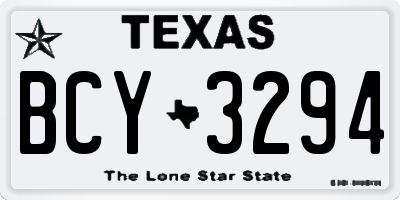 TX license plate BCY3294