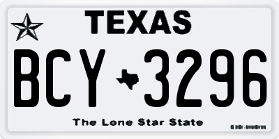 TX license plate BCY3296