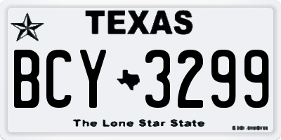 TX license plate BCY3299