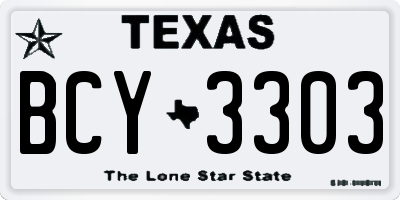 TX license plate BCY3303
