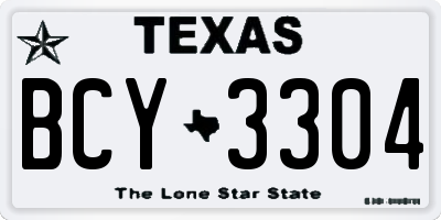 TX license plate BCY3304