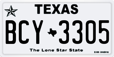 TX license plate BCY3305