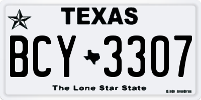 TX license plate BCY3307