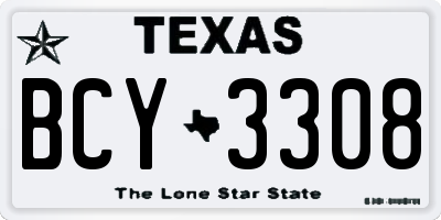 TX license plate BCY3308