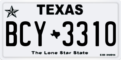 TX license plate BCY3310