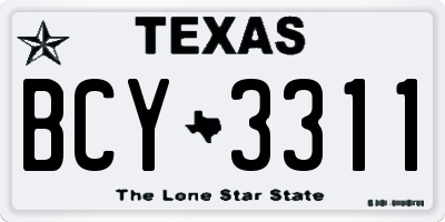TX license plate BCY3311
