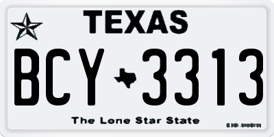 TX license plate BCY3313