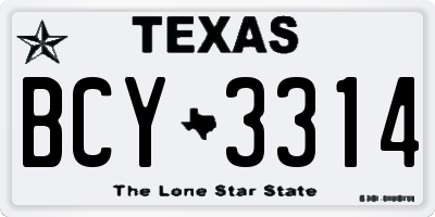 TX license plate BCY3314
