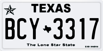 TX license plate BCY3317