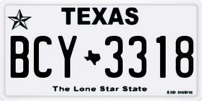 TX license plate BCY3318