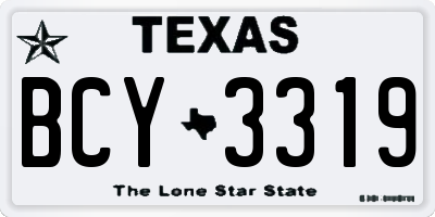 TX license plate BCY3319